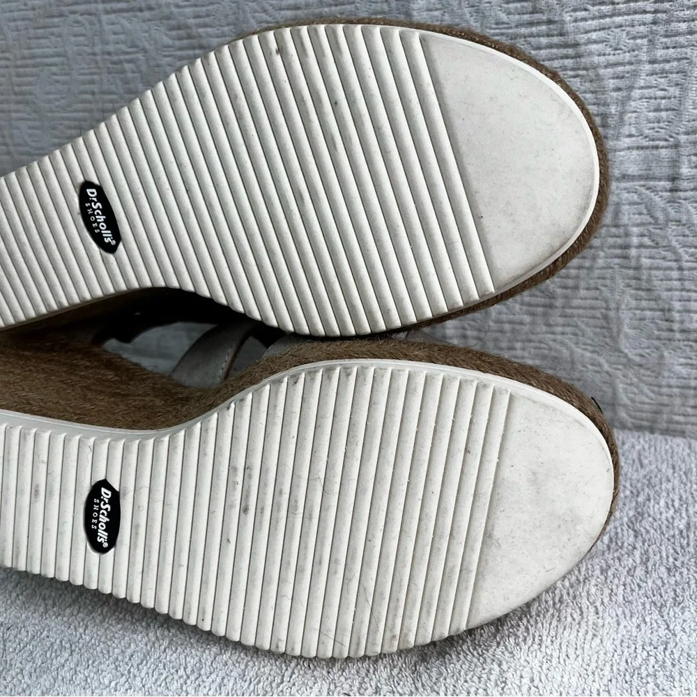 Dr Scholls Visitor Cross Strap Faux Suede Heeled Espadrille Sandal Wedge Shoe 10